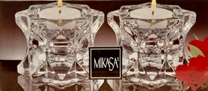 Mikasa Sparkling Star Votive Candle Holders Pair QQ227 (New In Open Box) - Picture 1 of 2