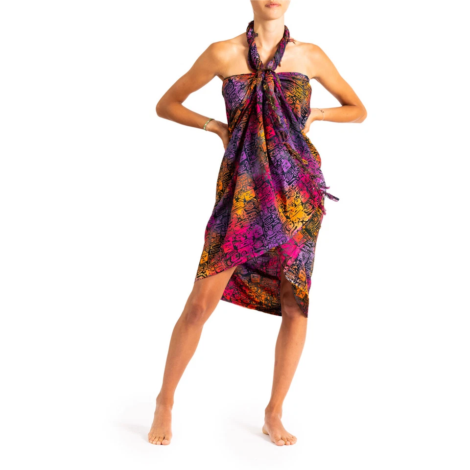 PANASIAM Sarong bunte Designs, Strandtuch Pareo batik handgemacht Schal Halstuch - Bild 1 von 2