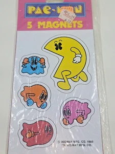 Vintage 1980 Pac-Man 5 Magnets New in Package from Plymouth - Picture 1 of 2
