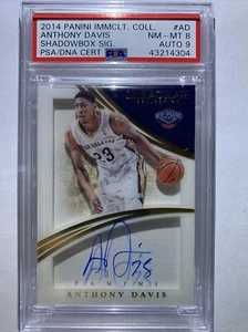 2014 Panini Immaculate Coll ANTHONY DAVIS PSA 8 Auto /35 Shadow Box - Picture 1 of 2