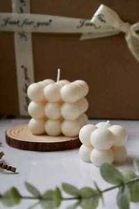 2 Bubble Kerzen |Dekokerze |Sojakerze | Vegane Kerze |Wohndeko| - Bild 1 von 4