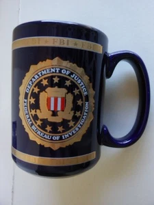 TAZA DE CAFÉ PORCELANA HERÁLDICA FBI OFICINA FEDERAL DE INVESTIGACIÓN NUEVA - Imagen 1 de 2