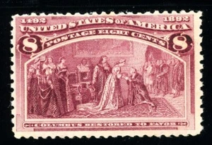 USAstamps Unused FVF US 1893 Columbian Scott 236 OG MNH SCV $140 - Picture 1 of 2