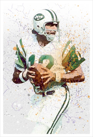 Joe Namath - Splatter Art poster print Cover