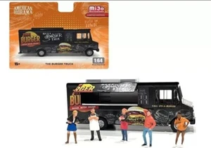 FOOD TRUCK "THE BURGER TRUCK" BLACK 1/64 DIECAST BY AMERICAN DIORAMA 70101MJ - Picture 1 of 1