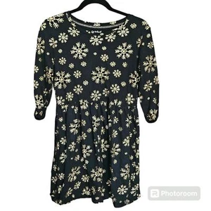Cat & Jack Black and Gold Snowflake Dress Size XL 14-16 - Picture 1 of 8