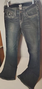 True Religion Disco Joey Big T Bell Bottom Blue Jeans Gr. 28 30 X 34 distressed - Bild 1 von 8