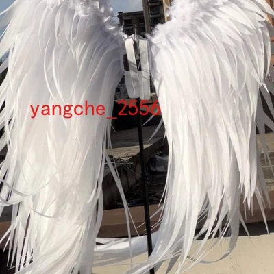 Exhibition Cosplay Angel Wings Halloween Prop White Feathered Angel Limb Gifts - Image 1 of 4