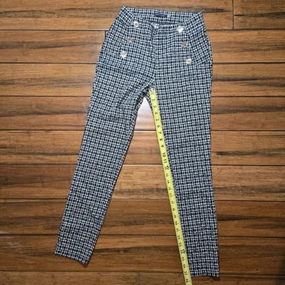 Calça social feminina Tommy Hilfiger elástica) tamanho 6 estampa Houndstooth multicolor - Imagem 1 de 4