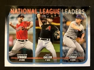 2024 Topps - #309 - Leaders Card- Strider, Gallen, Steele - National League - Picture 1 of 2