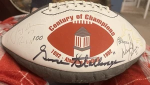 1992 ALABAMA / SIGNED CENTENNIAL FOOTBALL /GENE STALLINGS-DAVID PALMER/ BARKER - Picture 1 of 8