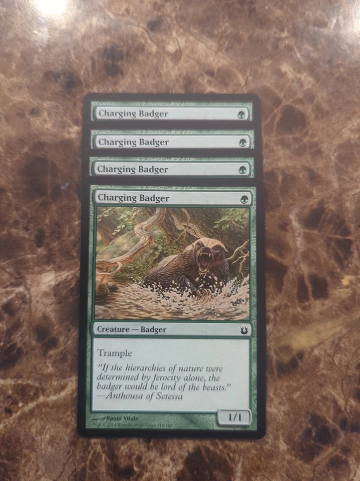 (4) Charging Badger *PLAYSET* Born of the Gods Regular NM MTG - Image 1 of 1