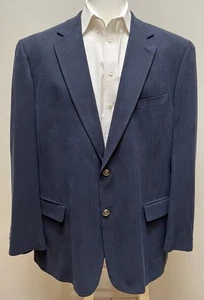 Haspel Blazer Jacket Mens 46 L Navy 100% Silk - Picture 1 of 15