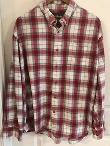 Cabela's Herren Shirt rot weiß blau kariert Flanell L/S Größe 2XL - Bild 1 von 3