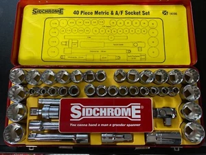 Sidchrome 40 Piece Socket Set 1/2 drive Metric AF 14105 black handle yellow tray - Picture 1 of 5