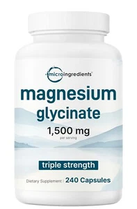 Magnesium Glycinate 1500mg Chelated for Muscle, Bones & Mood Support – 240 Caps - Picture 1 of 5