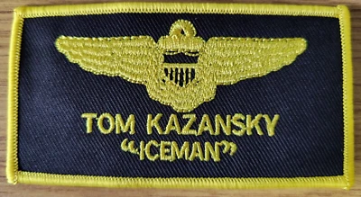 Top Gun Name Tag Tom Kazansky Iceman Uniform Costume Name Tag Patch 4 inch wide