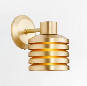 Modern Simplicity Honeycomb Brass Sconce Wall Light Gold - Picture 1 of 13