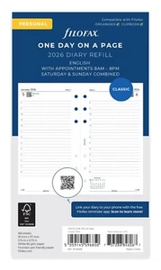 Recarga de diario personal Filofax 2026 - Inserto de diario día por página - con aplicaciones - 68441 - Imagen 1 de 4