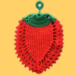 Vintage Strawberry Crochet Hotpad Trivet Vintage Grannycore Cottagecore Neu - Bild 1 von 4