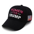 Women for Trump 2024 USA Shadow USA Flag On Bill Red Black Embroidered Cap Hat