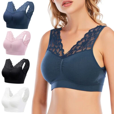 Slightly Padded Bra Sports Brassiere Wireless Women Sexy Lingerie Vest Bralette - Image 1 of 4