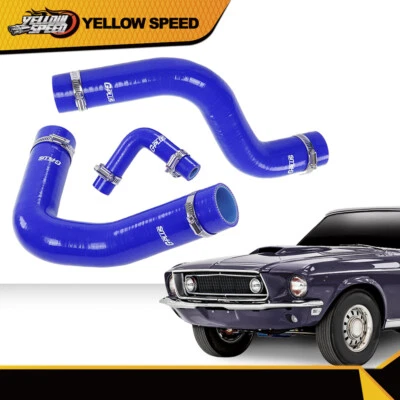 Manguera de radiador de silicona azul apta para Ford Mustang Cobra Shelby 1964-1968 Foto 1 de 4
