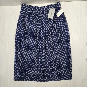 Liz Claiborne Collection Rock Vintage Rock Gr. 12 marineblau gefüttert Taschen neu mit Etikett - Bild 1 von 9