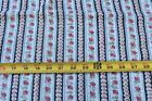 By 1/2 Yd, Vintage, Pink & Green Floral Striped Lighter-Weight Cotton, P1418