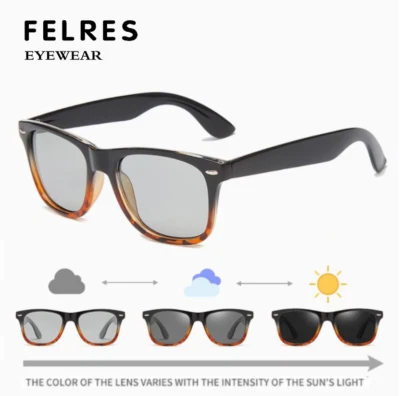 Men Women Photochromic Polarized Sunglasses Square Outdoor Driving Glasses New - Image 1 of 4