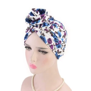 India Women Cotton Flower Hat Chemo Beanie Cap Turban Hijab Headscarf Muslim New - Picture 1 of 20