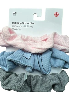 Lululemon Uplifting Scrunchie 3er Pack Haargummis Pink Grau Navy Blau - Bild 1 von 1