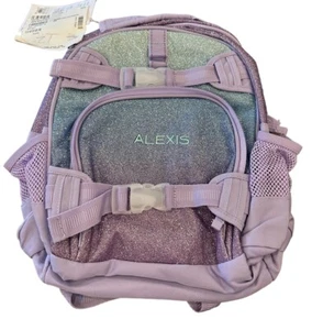 NEW Pottery Barn Kids Mackenzie Small Glitter Backpack ALEXIS Monogram FREE Ship - Picture 1 of 4