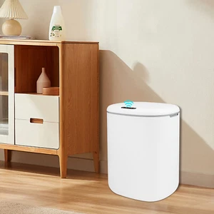 Automatic Bathroom Trash Can Touchless Garbage Can Smart Sensor Trash Bin White - Picture 1 of 19