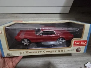 SunStar 1967 Mercury Cougar XR7 escala 1:18 diecast modelo '67 coche rojo 1541 - Imagen 1 de 9