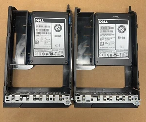 SSD HF06W Dell 800 Go utilisation mixte SAS 2,5 pouces 12 Gobs 0Hf06W mz-ils800b + plateaux de serveurs x2 - Photo 1/4