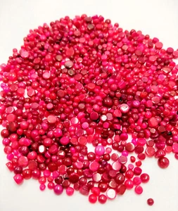 Natural Ruby 2-5 MM Round Red Burma Cabochon Loose Gemstone Lot - Picture 1 of 7
