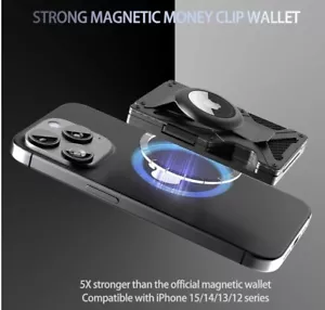 iPhone 16 15 14 12 Plus Pro Max Black Wallet RFID Blocking Card Holder Magnetic - Picture 1 of 12