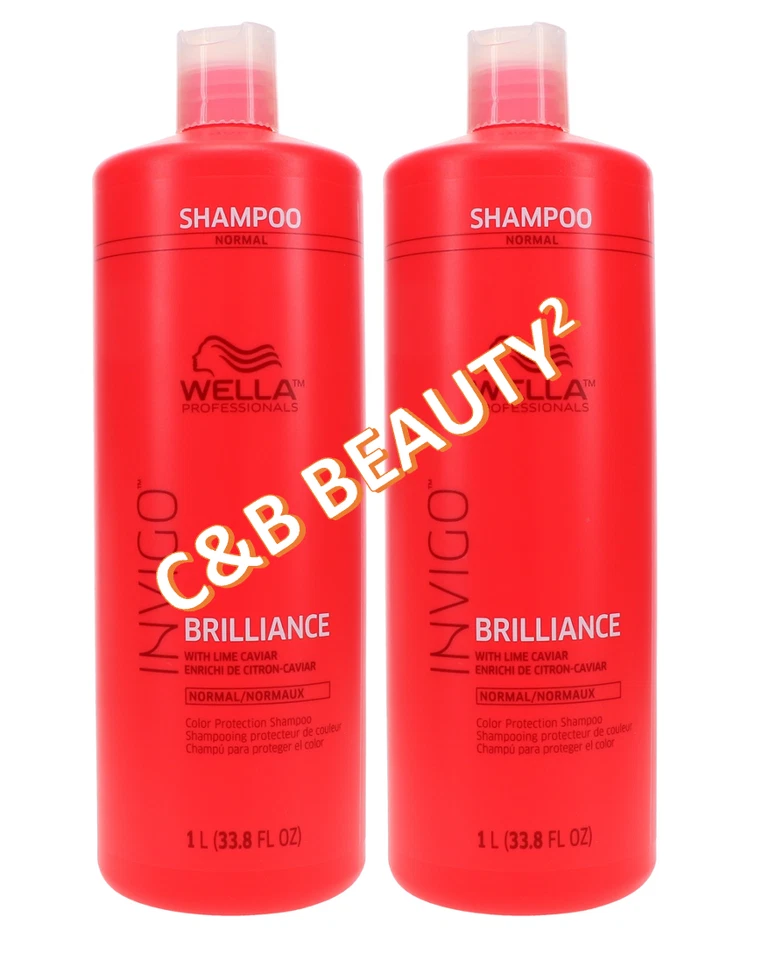 WELLA Professionals Invigo BRILLIANCE Shampoo Normal Hair 1L (33.8 oz) X2 *NEW - Image 1 of 1