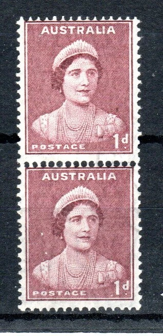 Australia 1942 1d maroon coil pair SG 181a MNH/ MLH - Image 1 of 1