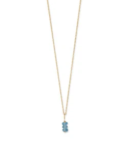 Collar de piedra de nacimiento de oro amarillo de 14 K con topacio azul de Londres - diciembre - Imagen 1 de 1