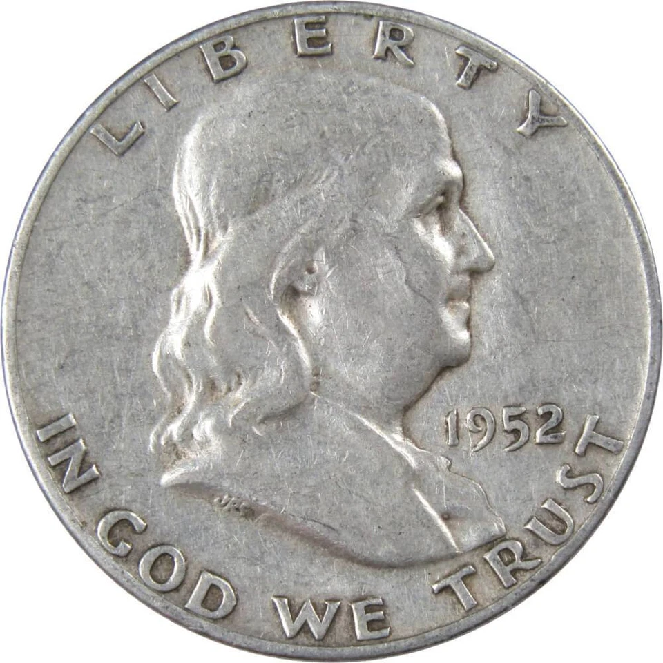 1952 S Franklin Half Dollar Circulated Silver 50c Coin Collectible - Image 1 of 2