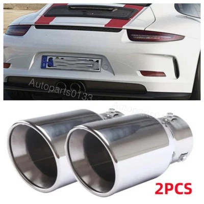 2X Car Exhaust Pipe Tip Rear Tail Throat Muffler For Porsche Cayman 2008-15 C012 Foto 1 de 4