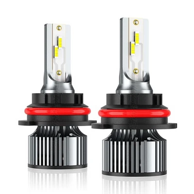 Pair 9007/HB5 LED Headlight Bulbs 6000K White High/Low Beam Light Super Bright - Image 1 of 4