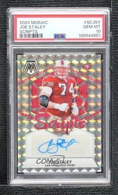 2024 Panini Mosaic Scripts Joe Staley #SC-JSY PSA 10 GEM PERFEITO ESTADO automático - Imagem 1 de 2