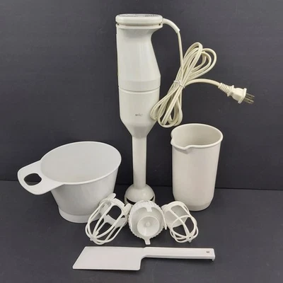 Batidora Braun 4166 de mano eléctrica de 6 velocidades con accesorios probados Foto 1 de 4