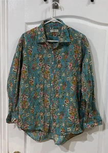 Natural Life Women’s Floral Boho Button Down Shirt Sustainable Size M (A1025) - Picture 1 of 7