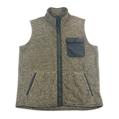 Woolrich Vest Mens Large Brown Tan Fleece Full Zip Pockets Deep Pile Outdoors - Image 1 of 4