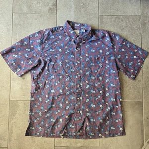 Reyn Spooner Hawaiian Shirt Floral Shoet Sleeve Classic Sz XL Resort Beach - Picture 1 of 4