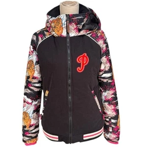 Protest Amor Jacket Girls Ski Jacket in Black Tiger Print 176/ 16 yrs - Picture 1 of 11